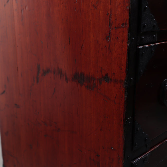 時代箪笥／庄内雪輪紋小箪笥　スタンド付き【SHOUNAI Small chest with metal stand】 [j1228]Japanese Antique Furniture