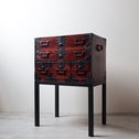 時代箪笥／酒田船箪笥　スタンド付き【FUNADANSU - sea chest with metal stand】 [j1229]　Japanese Antique Furniture