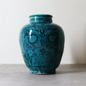 ペルシャ青釉草花魚紋壺【 Persian pot 】 [k0599]