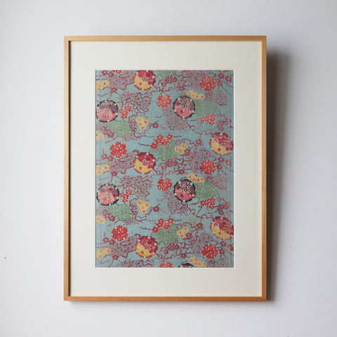 紅型額装　【 Framed Bingata textile ( Okinawa ) 】[TX150]