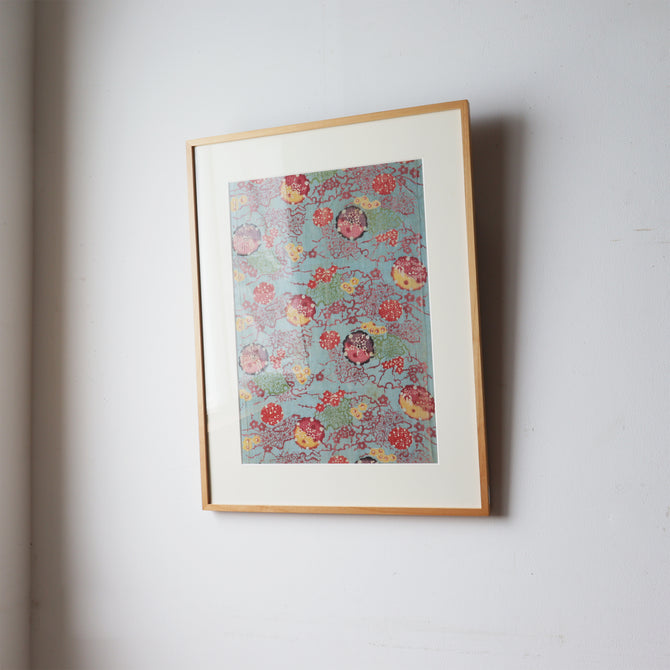 紅型額装 【 Framed Bingata textile ( Okinawa ) 】[TX150