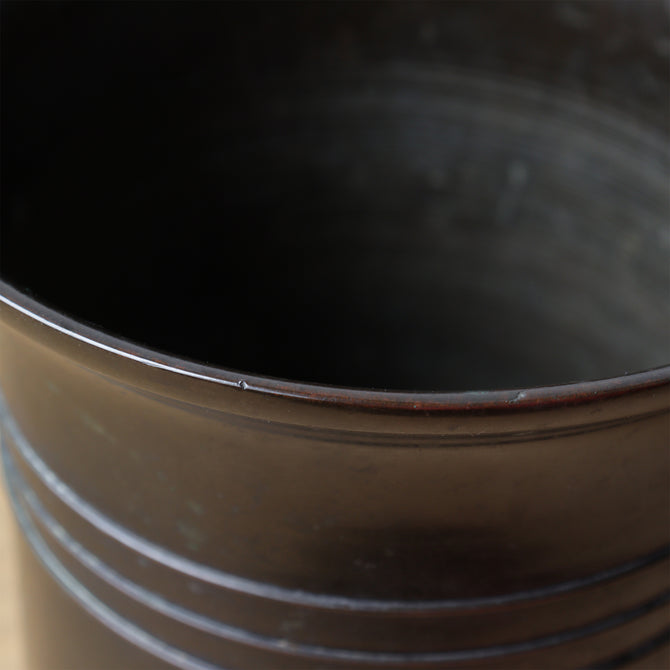 風鈴形古銅花入 [k0598]【FŪRIN shaped flower vase 】