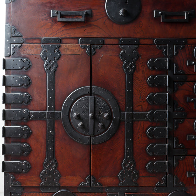 時代箪笥／欅長岡帳場箪笥  [j1189]【 Nagaoka merchant's chest -Japanese antique furniture】