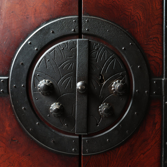 時代箪笥／欅長岡帳場箪笥  [j1189]【 Nagaoka merchant's chest -Japanese antique furniture】
