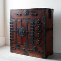 時代箪笥／欅長岡帳場箪笥  [j1189]【 Nagaoka merchant's chest -Japanese antique furniture】