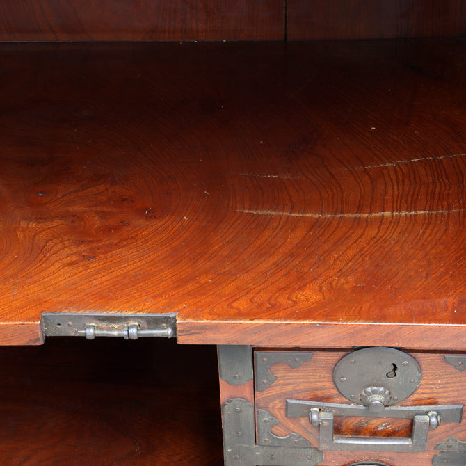時代箪笥／欅長岡帳場箪笥  [j1189]【 Nagaoka merchant's chest -Japanese antique furniture】