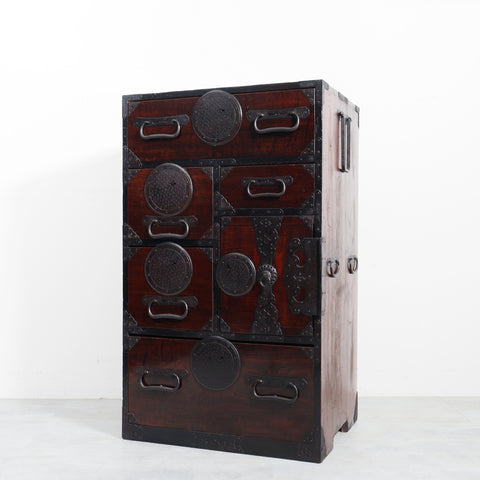 時代箪笥／最上箪笥-すきま箪笥-【Remodeled clothing chest - Japanese antique furniture】[j1192]