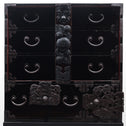 時代箪笥／黒塗閂付小箪笥　スタンド付き【Small chest with metal stand】 [j1193]　Japanese Antique Furniture
