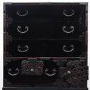 時代箪笥／黒塗閂付小箪笥　スタンド付き【Small chest with metal stand】 [j1193]　Japanese Antique Furniture