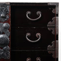 時代箪笥／黒塗閂付小箪笥　スタンド付き【Small chest with metal stand】 [j1193]　Japanese Antique Furniture