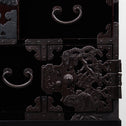 時代箪笥／黒塗閂付小箪笥　スタンド付き【Small chest with metal stand】 [j1193]　Japanese Antique Furniture
