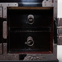 時代箪笥／黒塗閂付小箪笥　スタンド付き【Small chest with metal stand】 [j1193]　Japanese Antique Furniture
