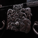 時代箪笥／黒塗閂付小箪笥　スタンド付き【Small chest with metal stand】 [j1193]　Japanese Antique Furniture