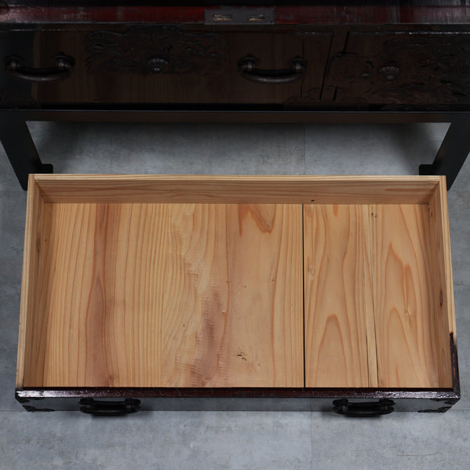 時代箪笥／黒塗閂付小箪笥　スタンド付き【Small chest with metal stand】 [j1193]　Japanese Antique Furniture