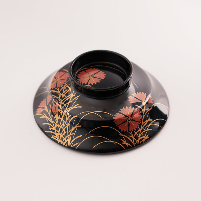 輪島塗撫子図蒔絵吸物椀五客揃い [L0001-5]
