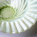 ウランガラス・ラッフルドオパールセントボウル　Fenton U.S.A.ビンテージガラス　[g049]