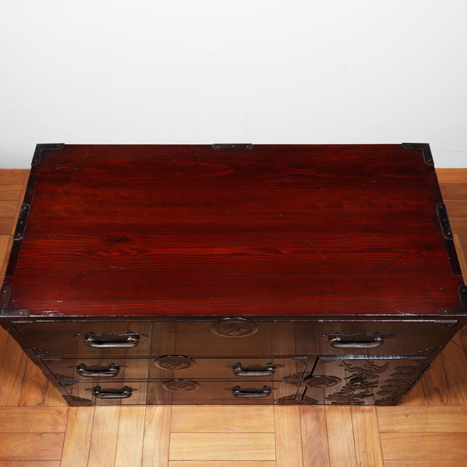 時代箪笥／黒塗庄内衣裳箪笥【SHONAI clothing chest】[j1152]　Japanese Antique Furniture