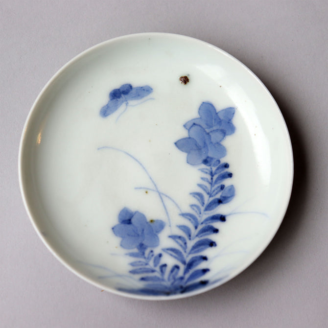 古伊万里染付秋草花図豆皿５客揃[p0328]【Old IMARI small plate-5pcs】