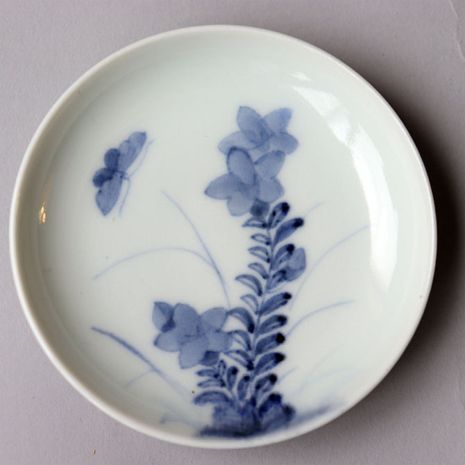 古伊万里染付秋草花図豆皿５客揃[p0328]【Old IMARI small plate-5pcs】