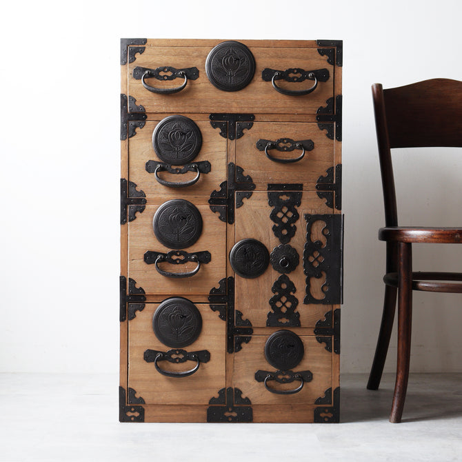 時代箪笥／最上箪笥-すきま箪笥-【Remodeled clothing chest - Japanese antique furniture】[j1196]