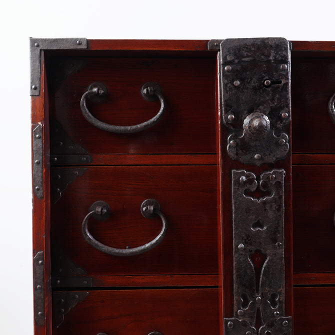 時代箪笥／閂付小箪笥　スタンド付き【Small chest with metal stand】 [j1197]　Japanese Antique Furniture