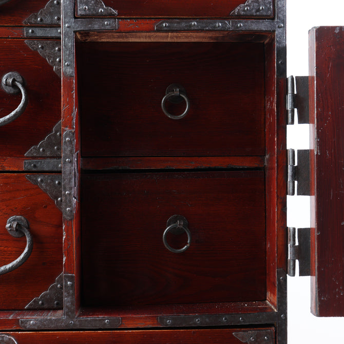 時代箪笥／閂付小箪笥　スタンド付き【Small chest with metal stand】 [j1197]　Japanese Antique Furniture