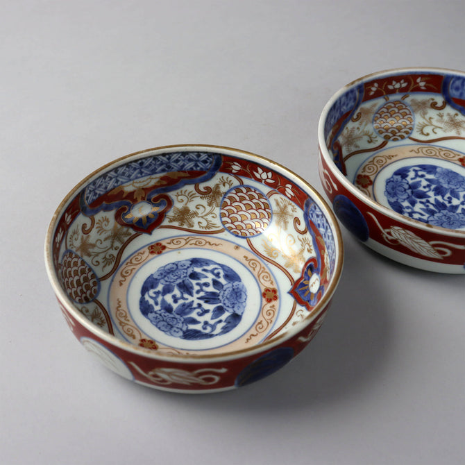 古伊万里赤絵春寒鉢　五客揃い　[p0333]【Old IMARI bowl 5pcs.】