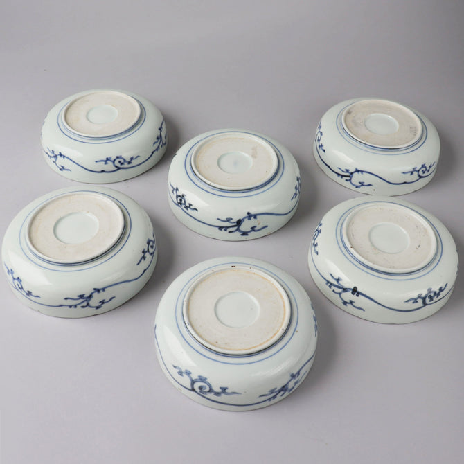 古伊万里赤絵春寒鉢　六客揃い　[p0334]【Old IMARI bowl 6pcs.】