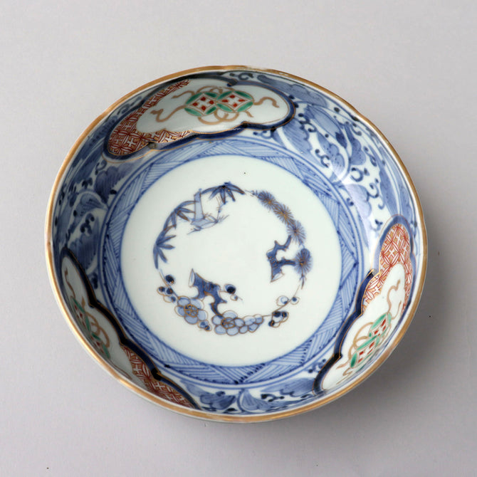 古伊万里赤絵春寒鉢　六客揃い　[p0334]【Old IMARI bowl 6pcs.】
