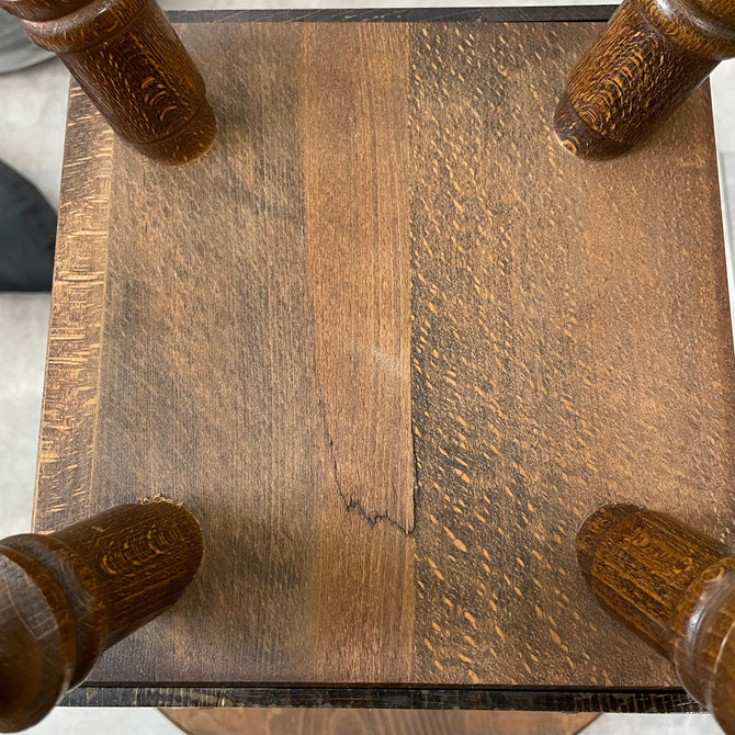 飛騨産業 サイドテーブル　丸テーブル（ キツツキマーク ）【Small table made by Hida Sangyo】[f0299]