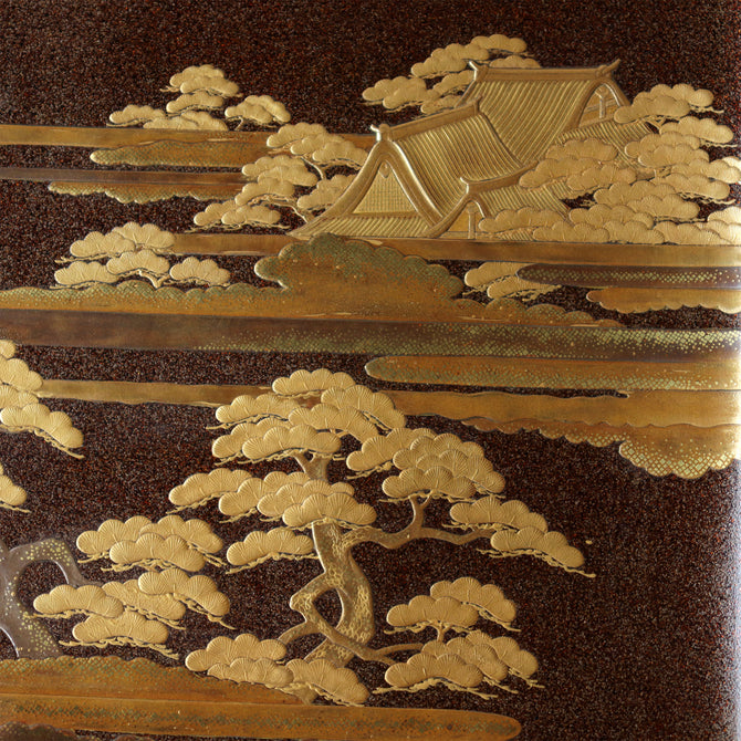 團扇蒔絵御硯箱[k0584]【Lacuerd SUZURIBAKO-inkstone box design of fans 】