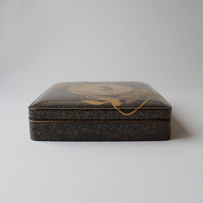 團扇蒔絵御硯箱[k0584]【Lacuerd SUZURIBAKO-inkstone box design of fans 】