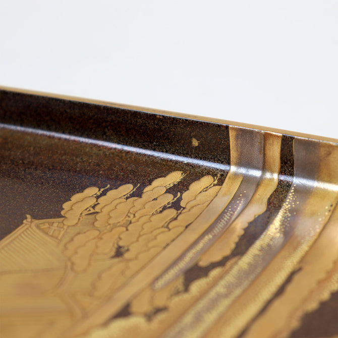 團扇蒔絵御硯箱[k0584]【Lacuerd SUZURIBAKO-inkstone box design of fans 】