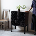 時代箪笥／黒塗庄内小箪笥　スタンド付き【SHONAI small chest with metal stand】 [j1164]　Japanese Antique Furniture