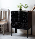 時代箪笥／黒塗庄内小箪笥　スタンド付き【SHONAI small chest with metal stand】 [j1164]　Japanese Antique Furniture