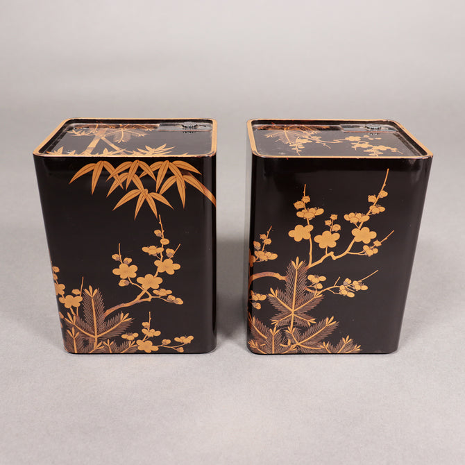 蒔絵松竹梅図花見重[k0539]【Makie Hanami-ju ( lacquered lunch box with Shochikubai design ) 】