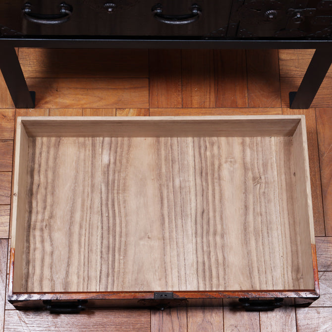 時代箪笥／黒塗庄内小箪笥　スタンド付き【SHONAI small chest with metal stand】 [j1164]　Japanese Antique Furniture
