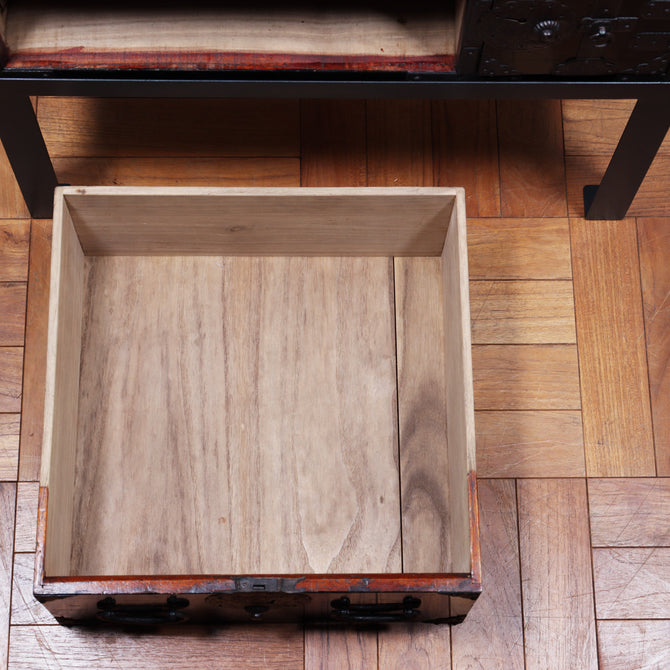 時代箪笥／黒塗庄内小箪笥　スタンド付き【SHONAI small chest with metal stand】 [j1164]　Japanese Antique Furniture