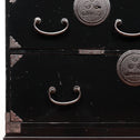 黒塗庄内小箪笥　スタンド付き【SHONAI small chest with metal stand】 [j1095]