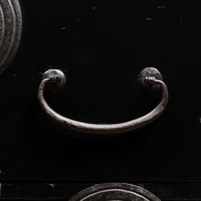 黒塗庄内小箪笥　スタンド付き【SHONAI small chest with metal stand】 [j1095]