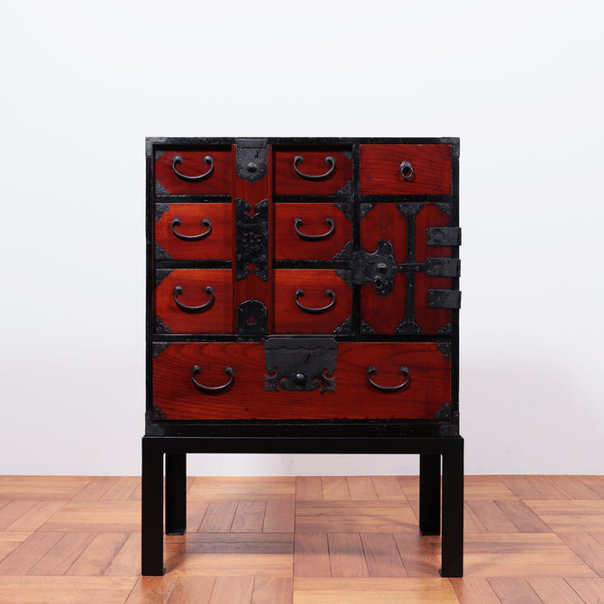 閂付小箪笥　スタンド付き【Small chest with metal stand】 [j1096]