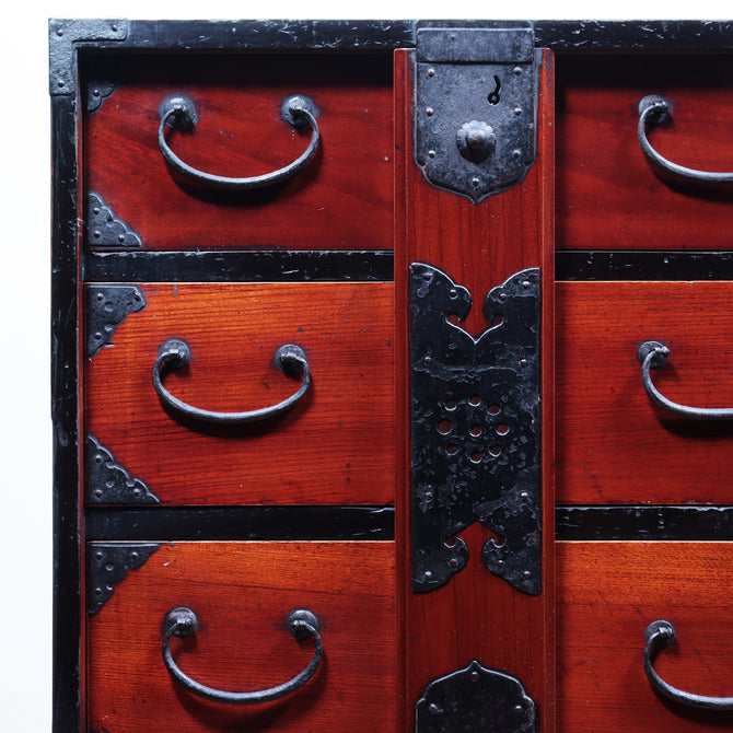閂付小箪笥　スタンド付き【Small chest with metal stand】 [j1096]