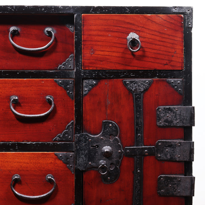 閂付小箪笥　スタンド付き【Small chest with metal stand】 [j1096]