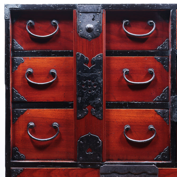 閂付小箪笥　スタンド付き【Small chest with metal stand】 [j1096]