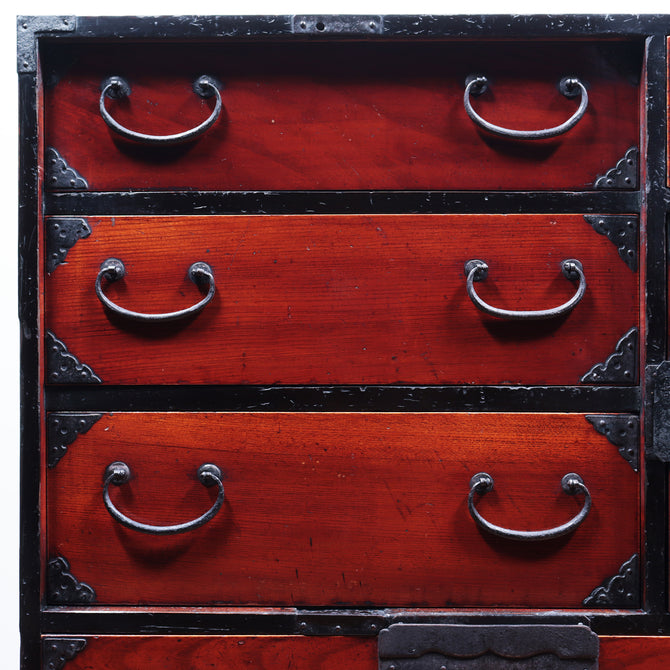 閂付小箪笥　スタンド付き【Small chest with metal stand】 [j1096]