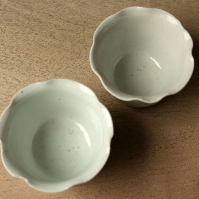 古伊万里白磁輪花形向付5客揃い[p0349]