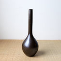 鋳銅　桃底花入　釜師堀山城家十二代　堀政晴作　【Bronze vase by Masaharu Hori】[k0585]