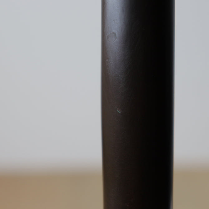 鋳銅　桃底花入　釜師堀山城家十二代　堀政晴作　【Bronze vase by Masaharu Hori】[k0585]