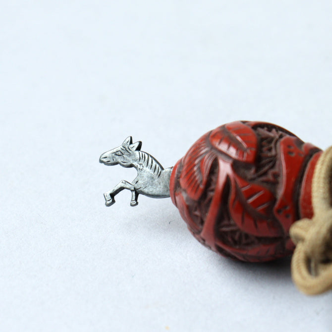 馬尽くし漆絵蒔絵印籠【INRO (Medicine case) with horse design】[k0604]
