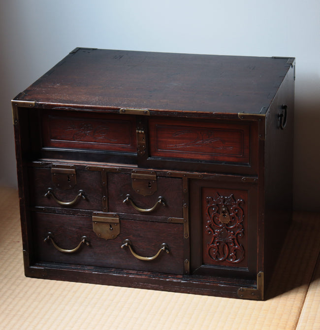 三国船箪笥（唐木細工）【FUNADANSU - sea chest 】[j1101]